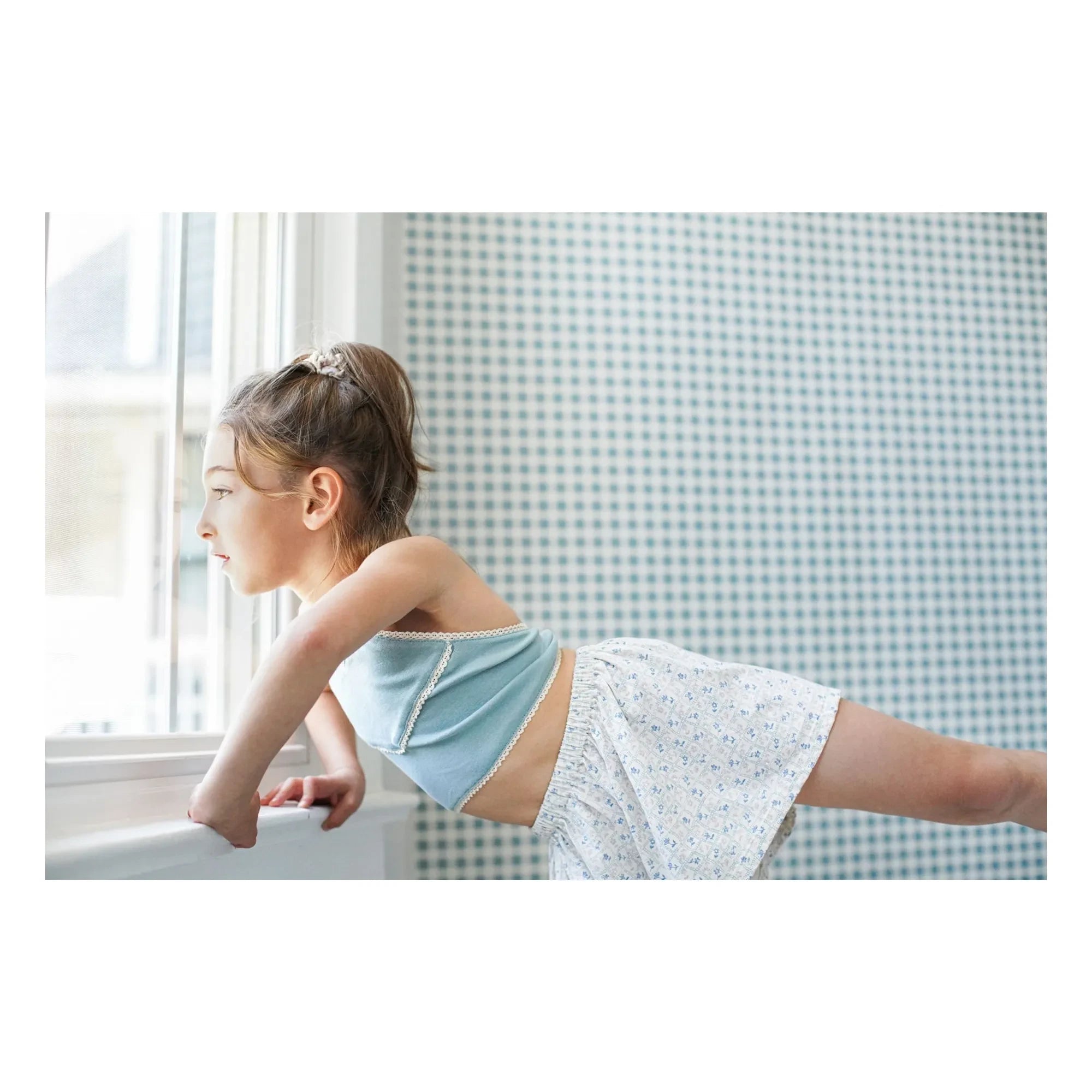 Soor Ploom - Floral Pattern Short Shorts | White