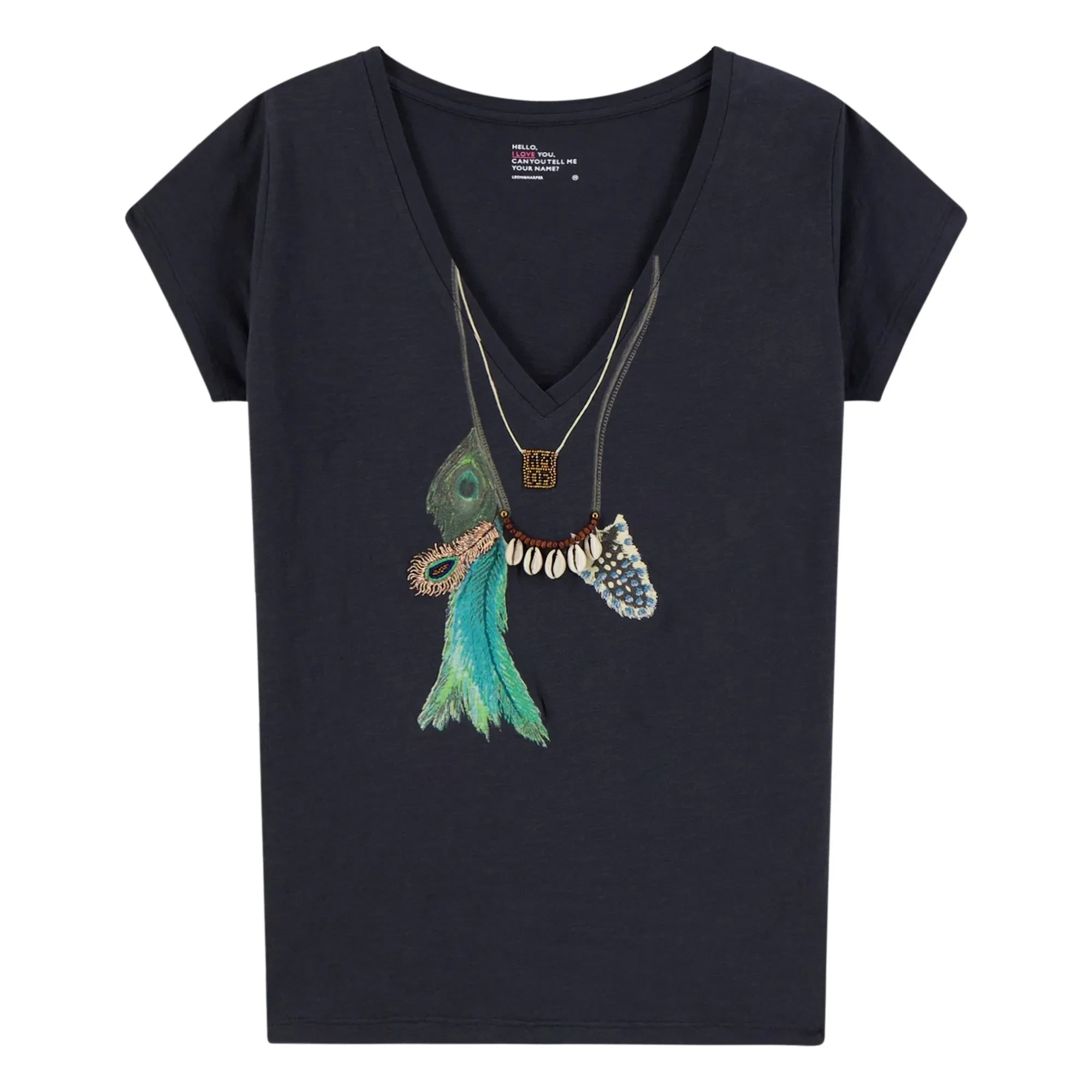 Leon & Harper - Tonton Feather Organik pamuklu T-shirt | Carbon