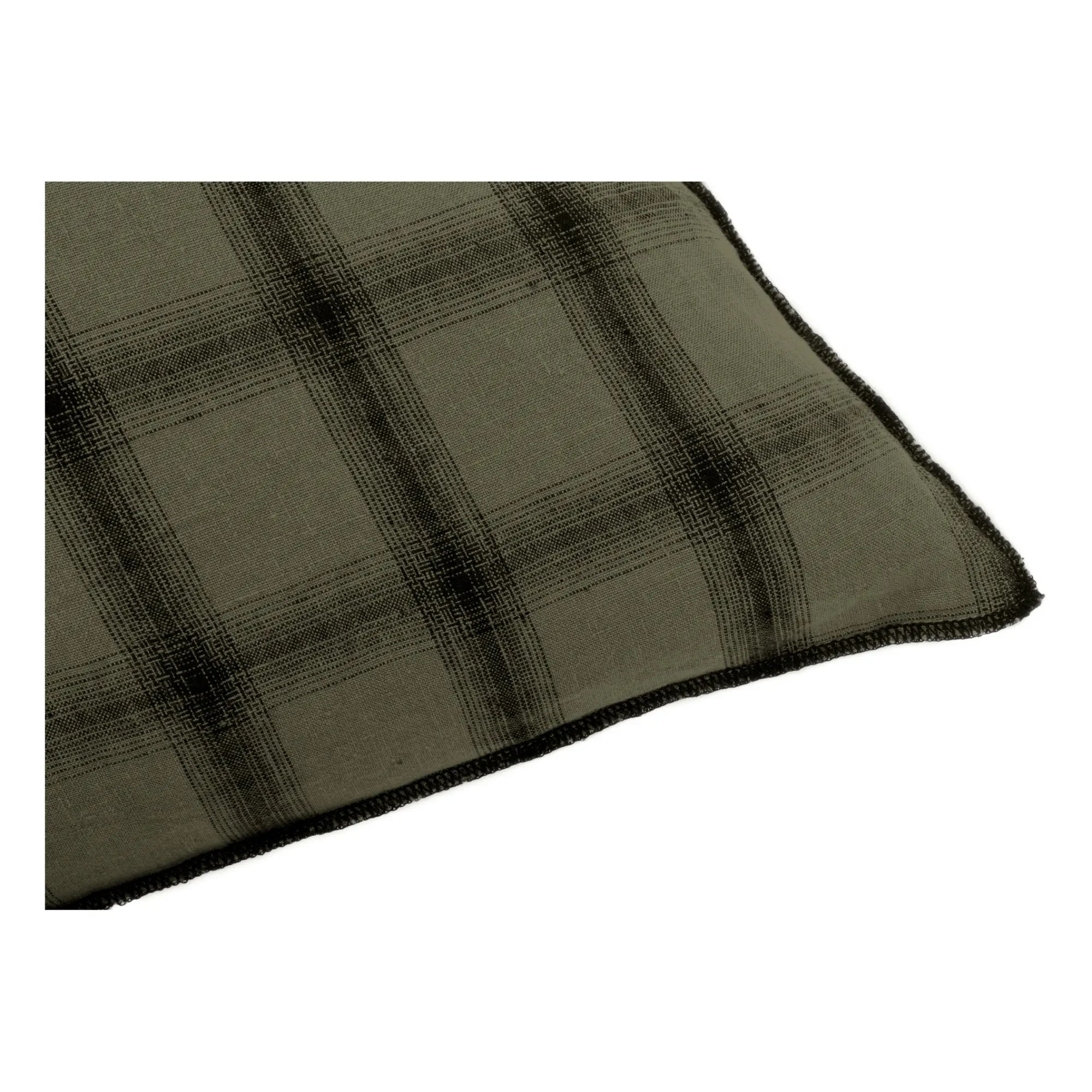 Le Monde Sauvage - Highlands Washed Leinen Kissenbezug | Khaki