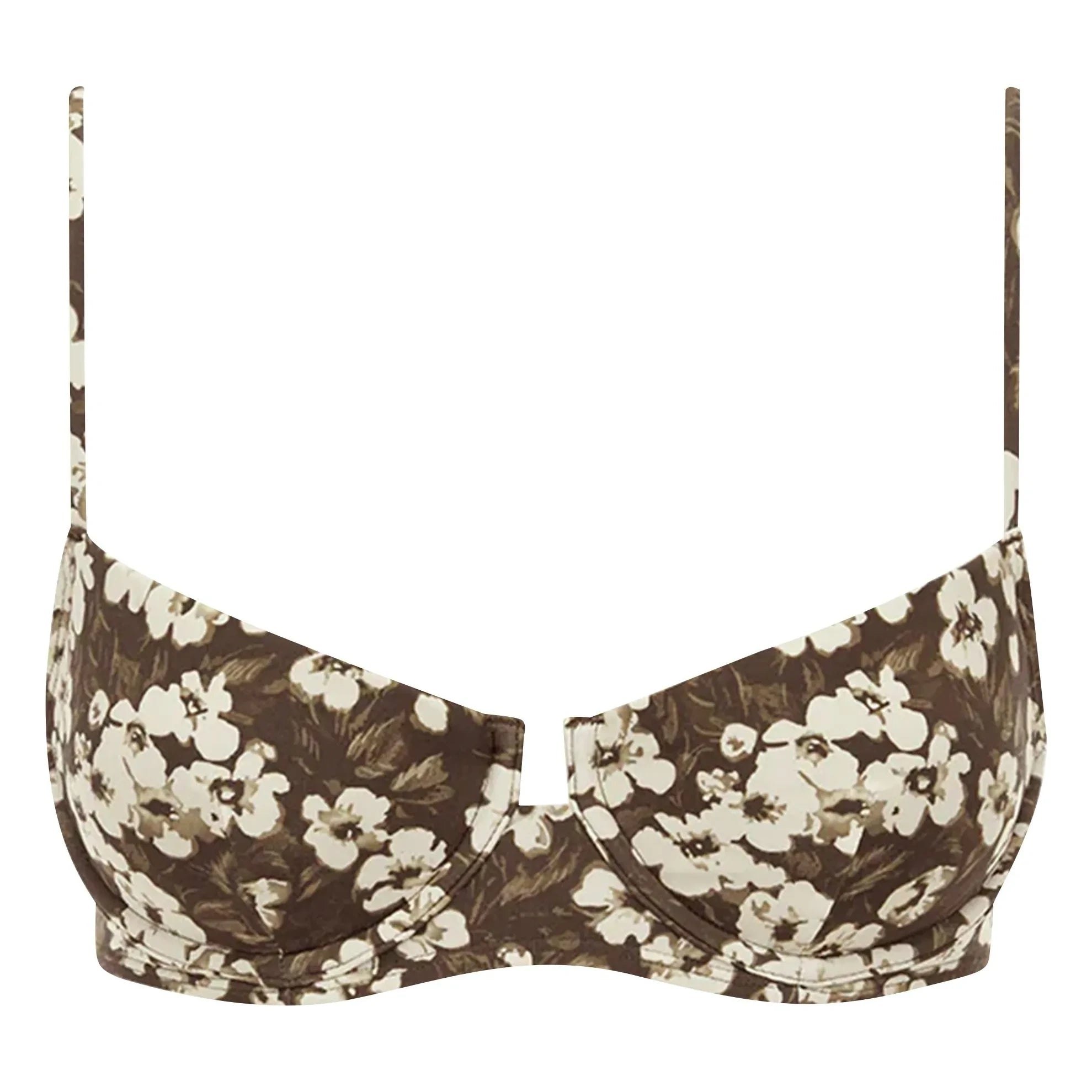 Peony - Balconnet bikini üstü | Kahverengi