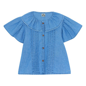 Bonton - Nancy Chambray Balon Kollu Gömlek | Denim mavi