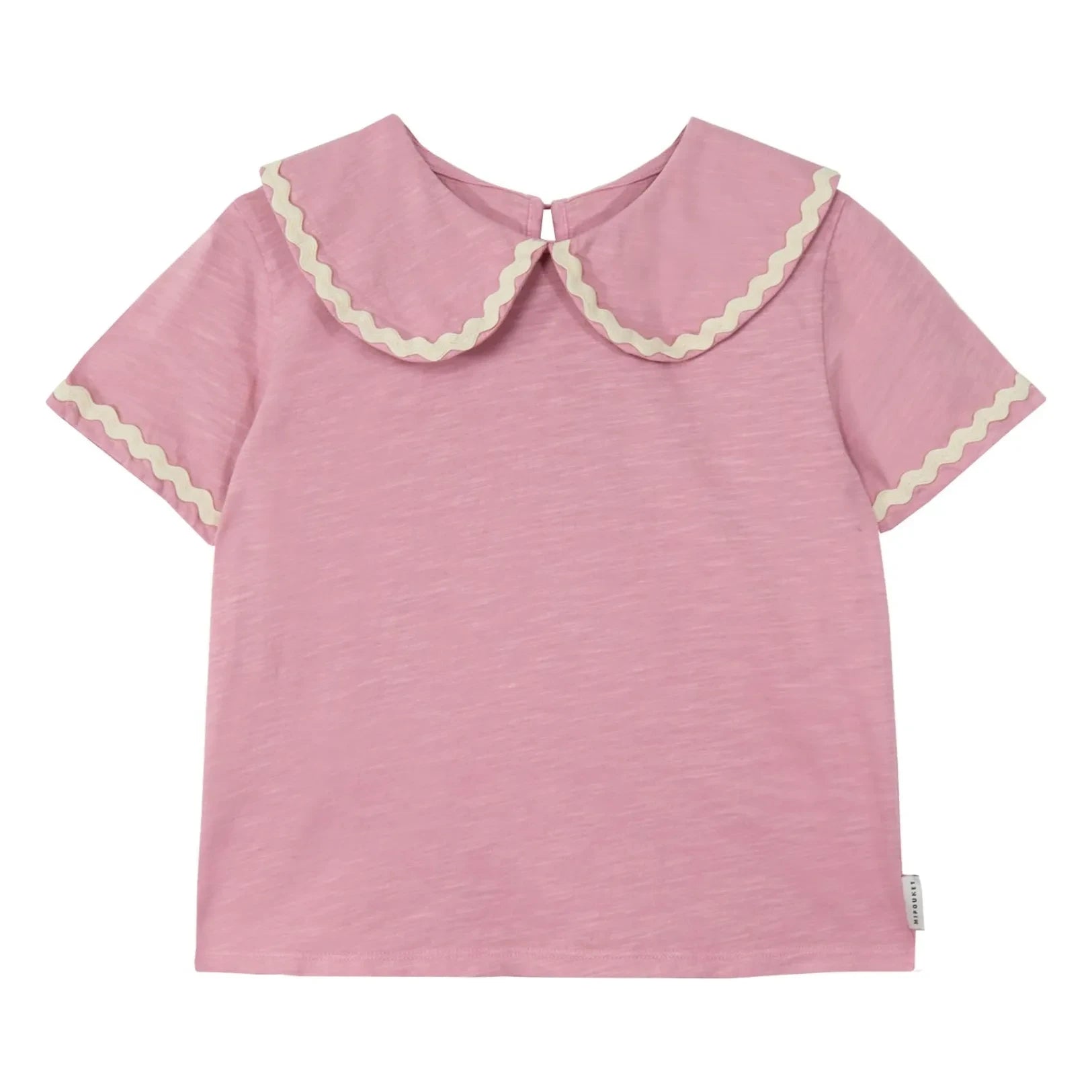 Mipounet - Claudine yakalı Odetta T-shirt Organik pamuk | Pembe