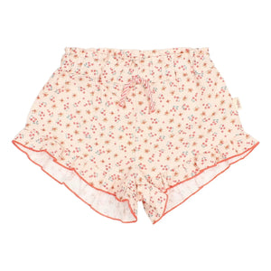 Búho - Checkered Floral Shorts | Peach