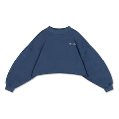 Repose AMS – Crop-Sweatshirt aus Bio-Baumwolle mit Logo | Dunkelblau