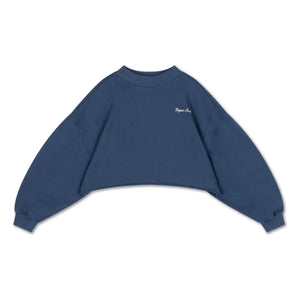 Repose AMS – Crop-Sweatshirt aus Bio-Baumwolle mit Logo | Dunkelblau