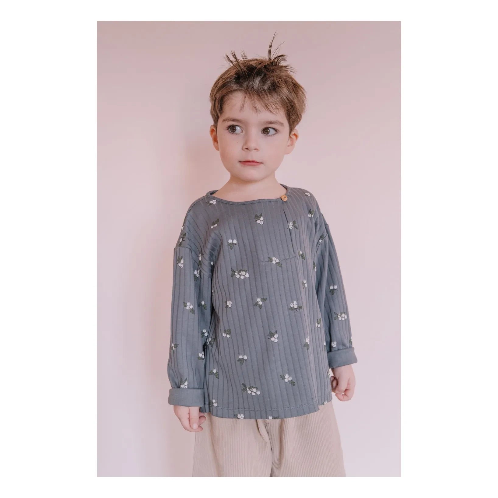 Studio Bohème - Orso Gui Organic Cotton T-Shirt | Grey Blue