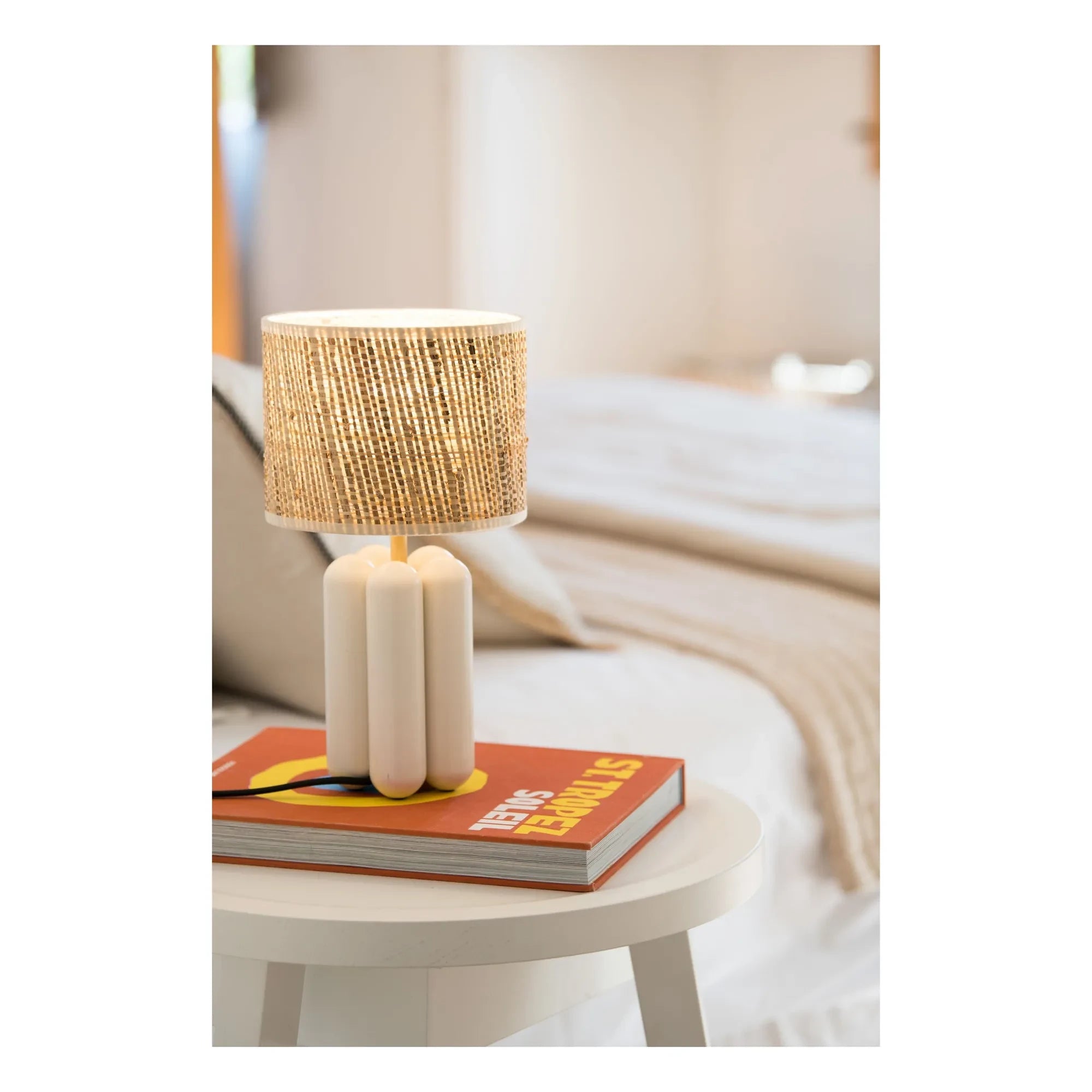 Cosin - Raffia Lampshade Table Lamp Charlotte | Cream