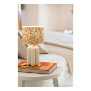 Cosin - Raffia Lampshade Table Lamp Charlotte | Cream