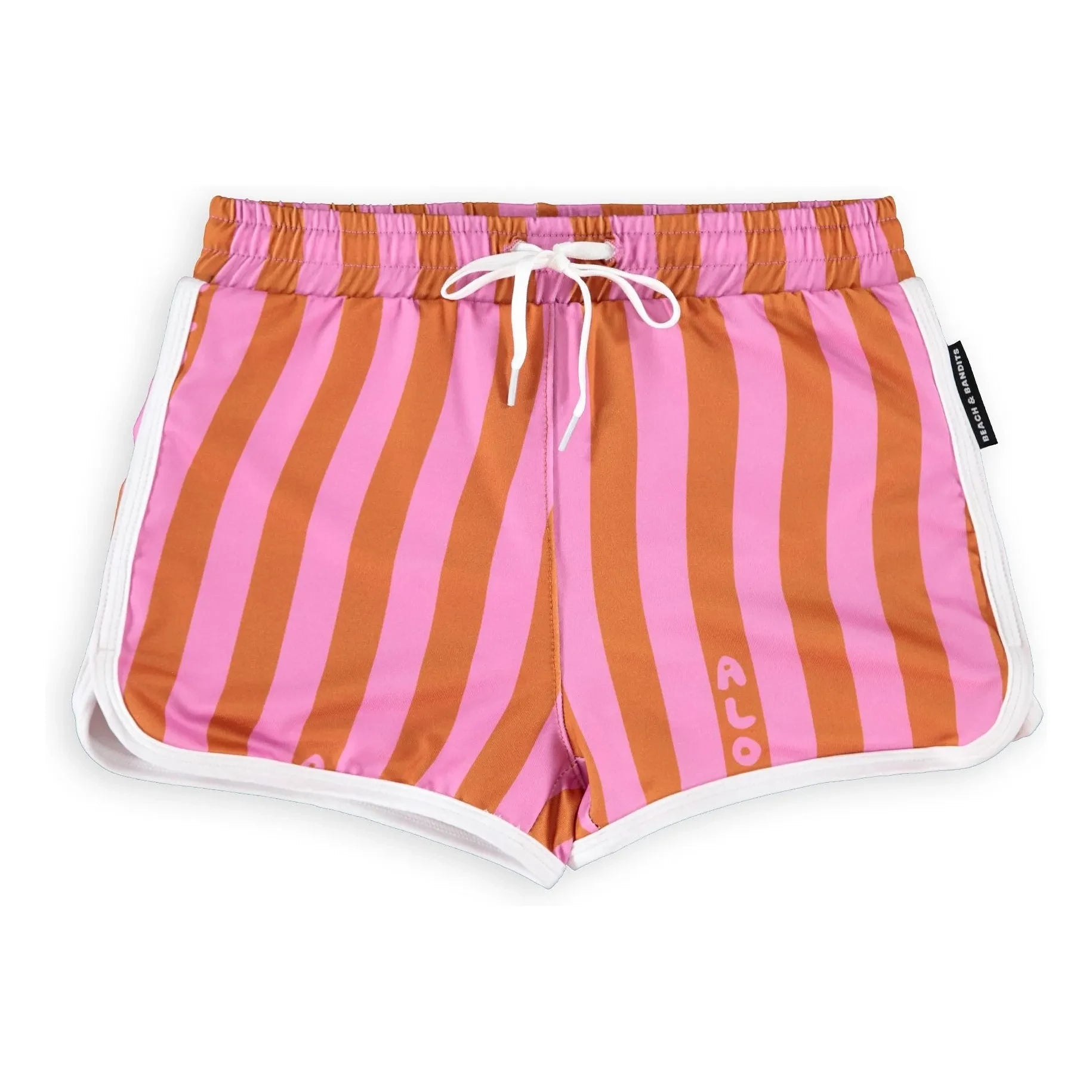 Beach & Bandits - Aloha Stripe Trunk UV-Bade-Shorts aus recycelten Fasern | Rosa