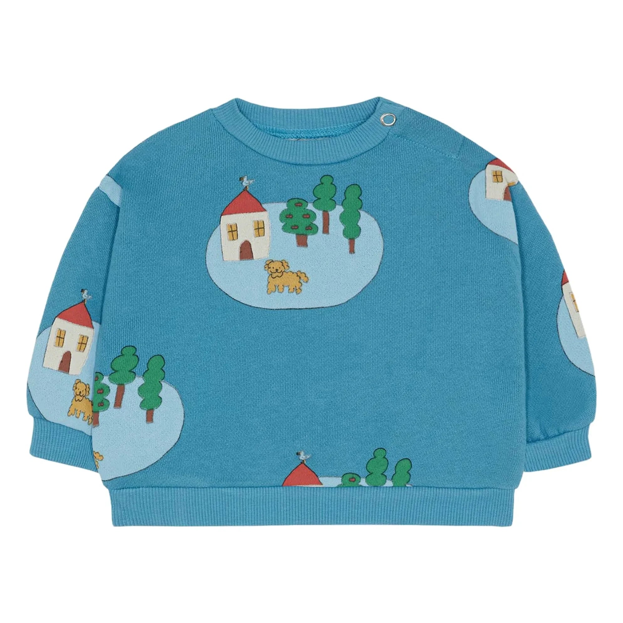 The Campamento - Bio-Baumwoll-Sweatshirt „Village“ | Azurblau
