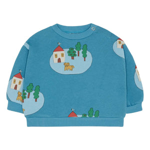 The Campamento - Bio-Baumwoll-Sweatshirt „Village“ | Azurblau