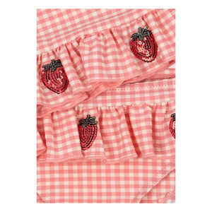 Konges Sløjd - Etta Checkered Strawberry Badeanzug | Rosa