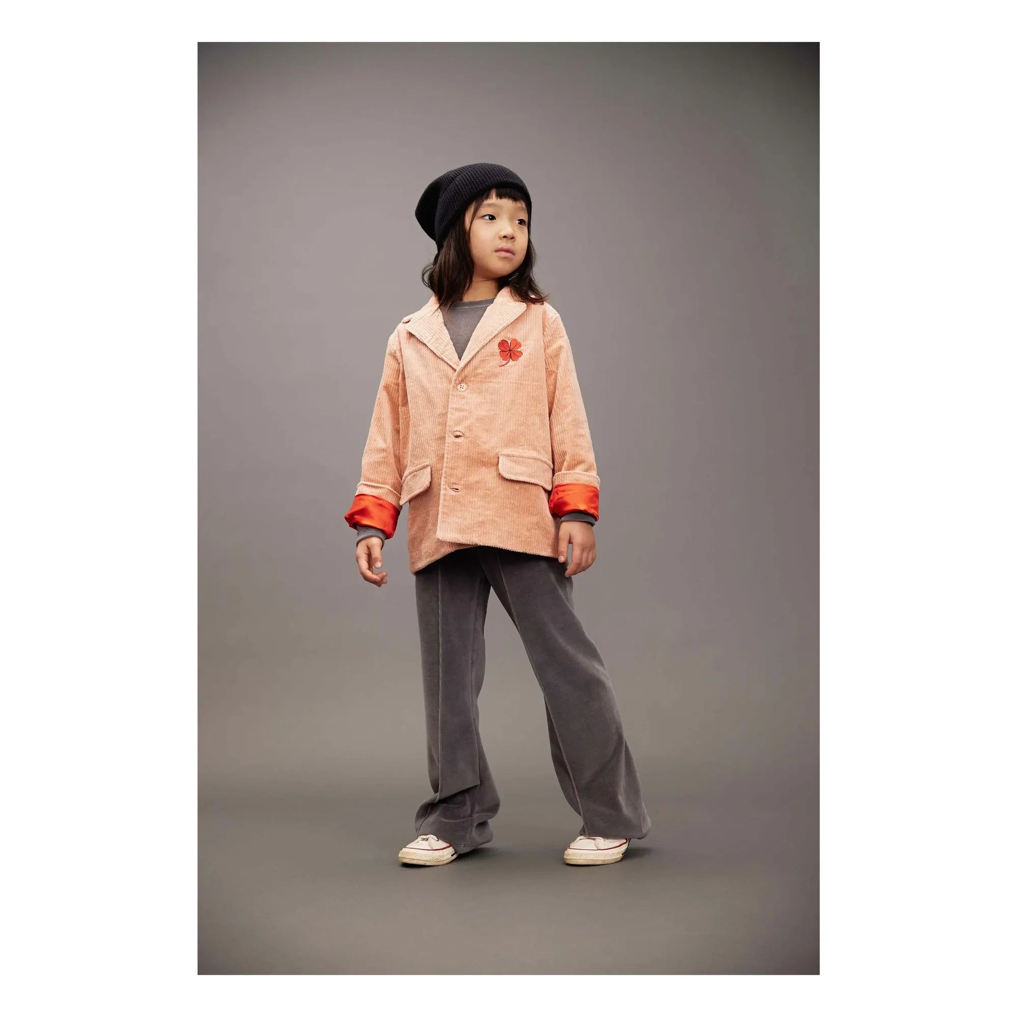 Mini Rodini - Clover Kadife Ceket | Mercan