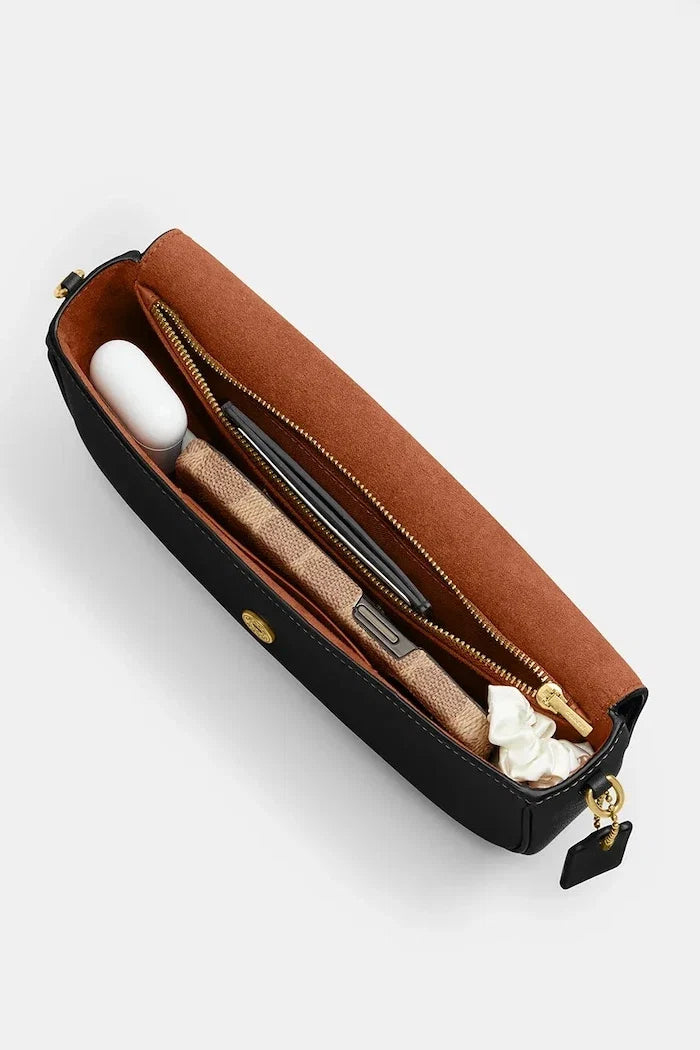 Deri çanta Coach Brook Flap Chain Bag