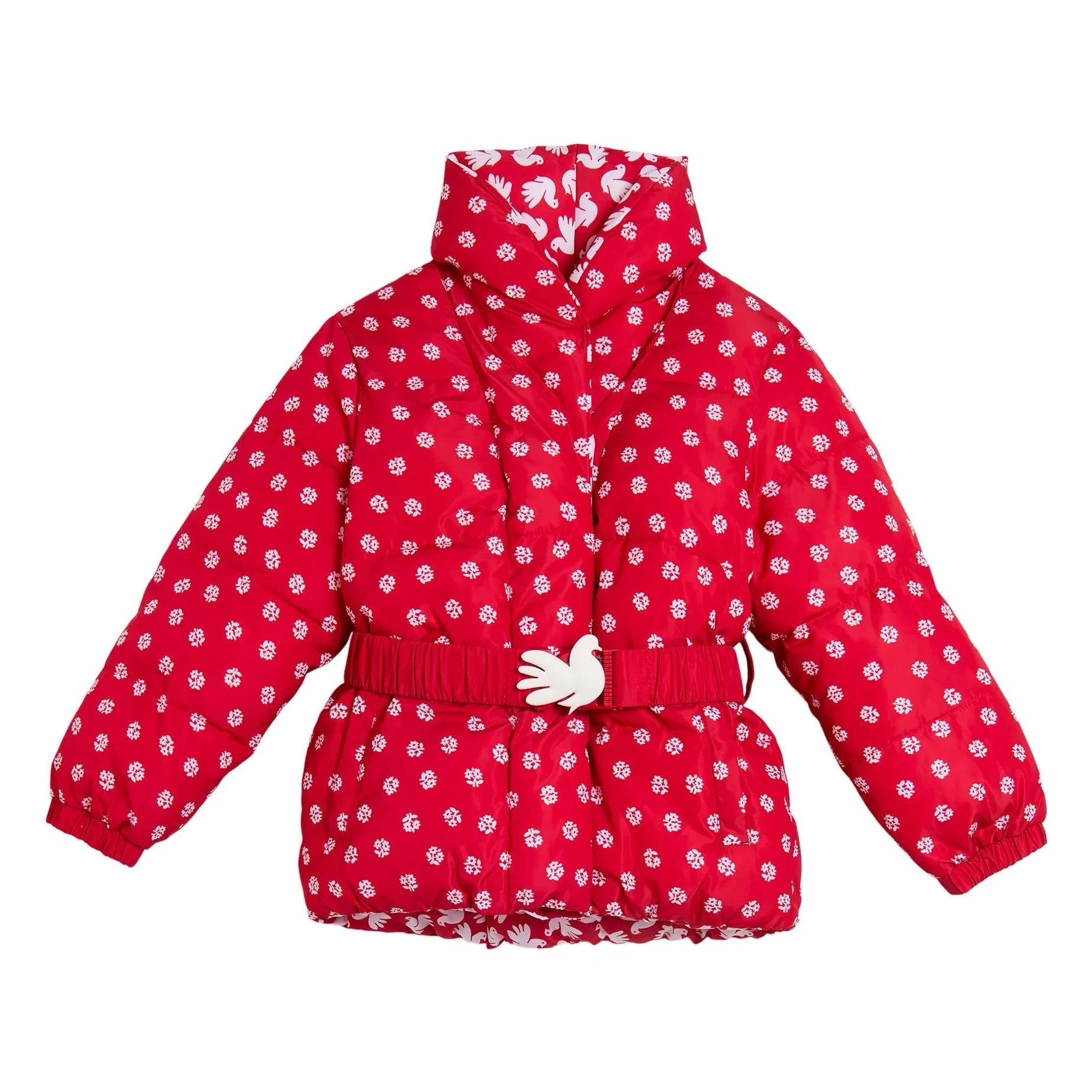 Stella McCartney Kids - Çiçek Desenli Şişme Mont | Kırmızı