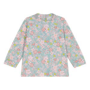 Petit Bateau - Fleuri Baby UV Protection Bath T-Shirt | Turquoise