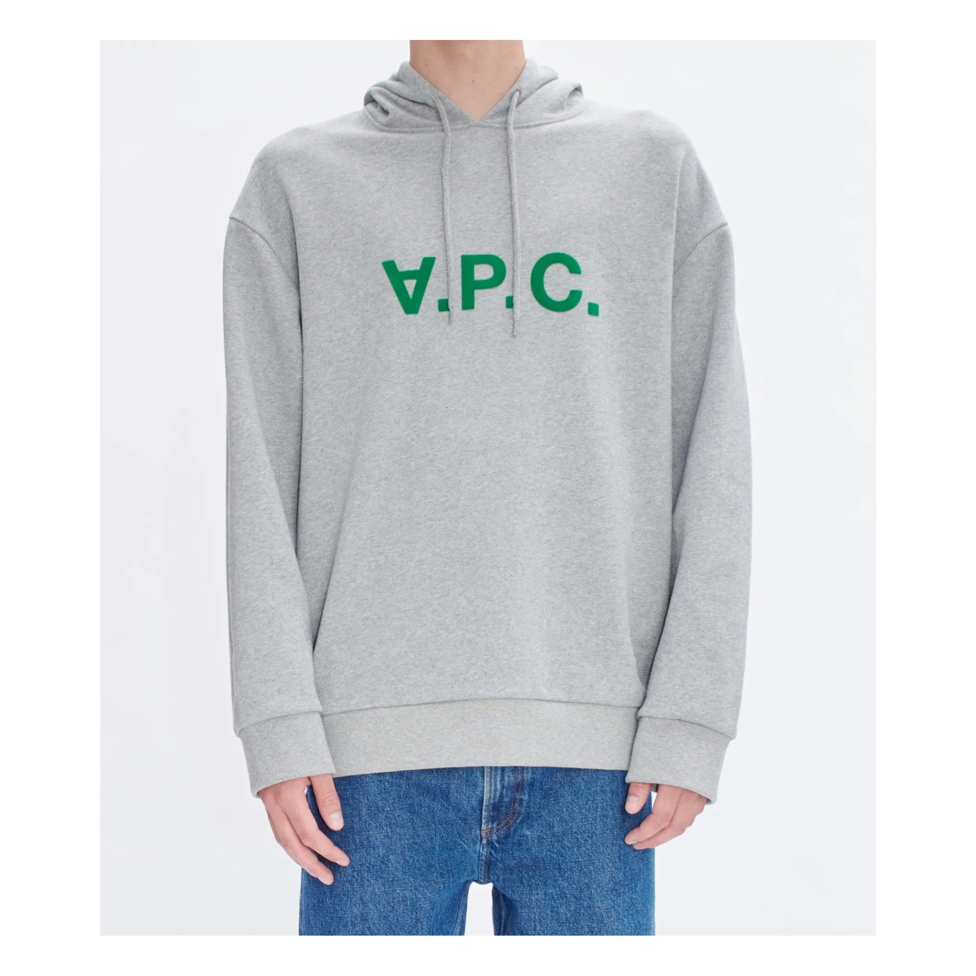 A.P.C. - Milo Organik Pamuklu Kapüşonlu Üst | Gri Melanj