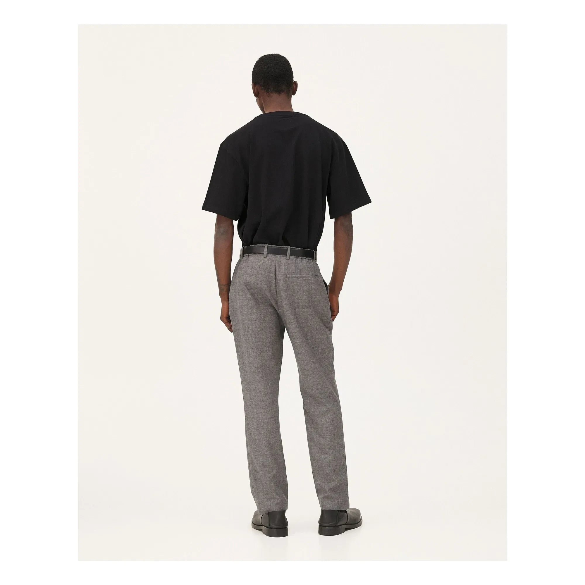 Noyoco – Hose aus Wolle mit geradem Bein | Dunkelgrau