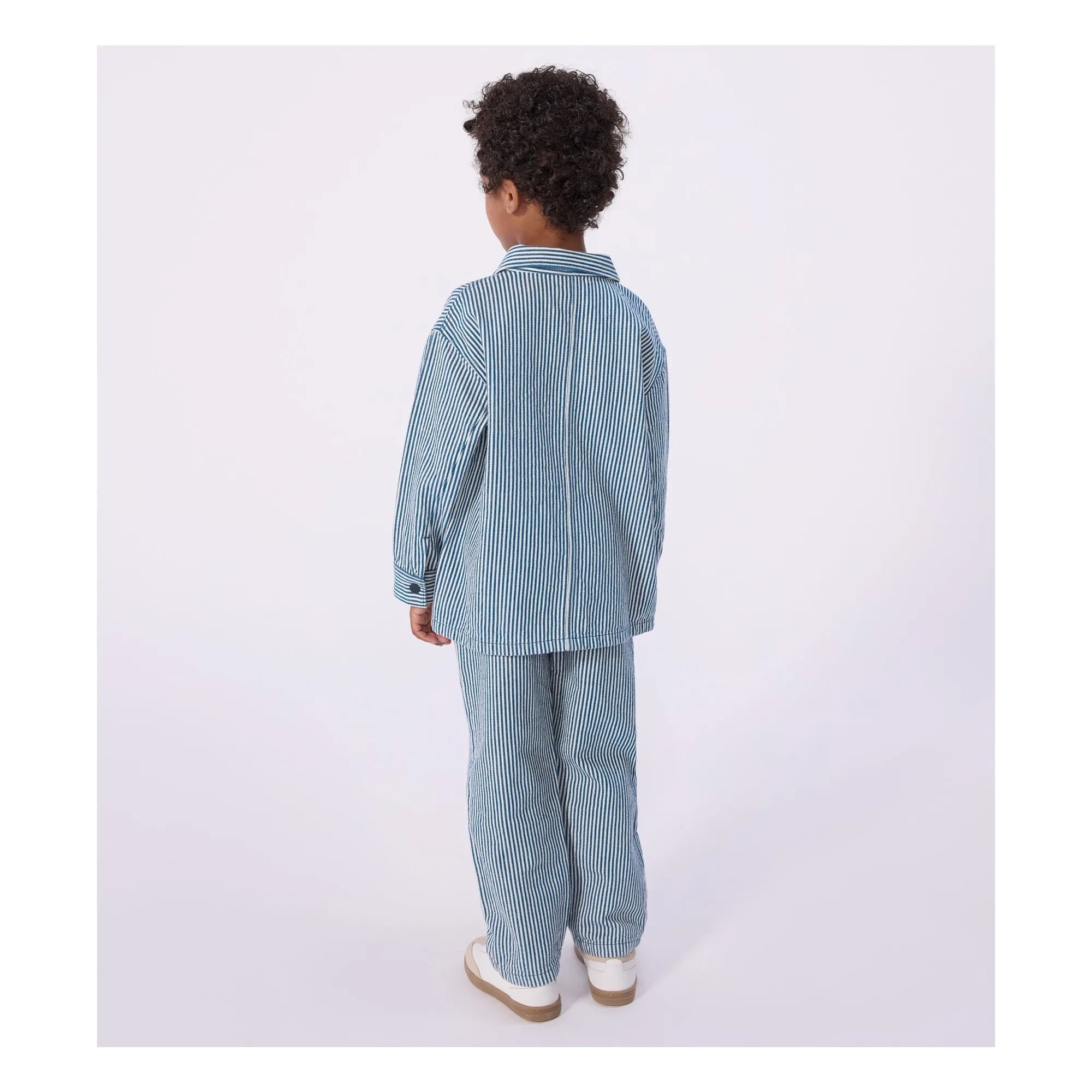 Petit Bateau - Striped Organic Cotton Worker Jacket | Blue
