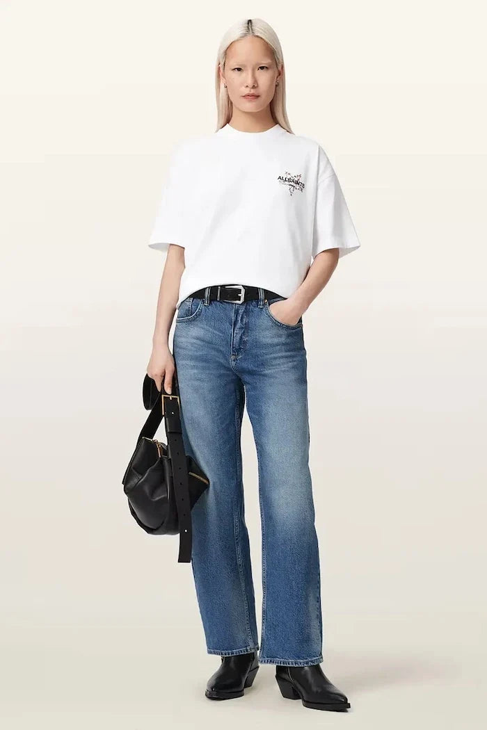 AllSaints Pamuklu Kadın Oversize Tişört PENTACLE