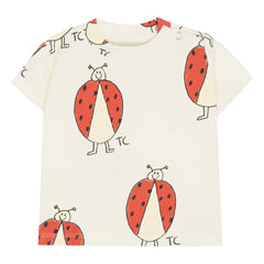 The Campamento – Geripptes T-Shirt mit Marienkäfer-Motiv | Ecru