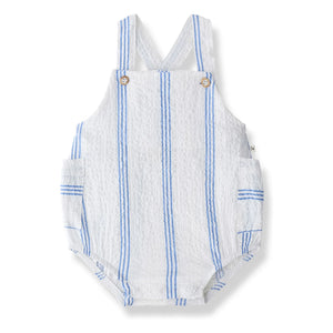 1+ in the family – Gestreifter Portitxol Overall | Hellblau
