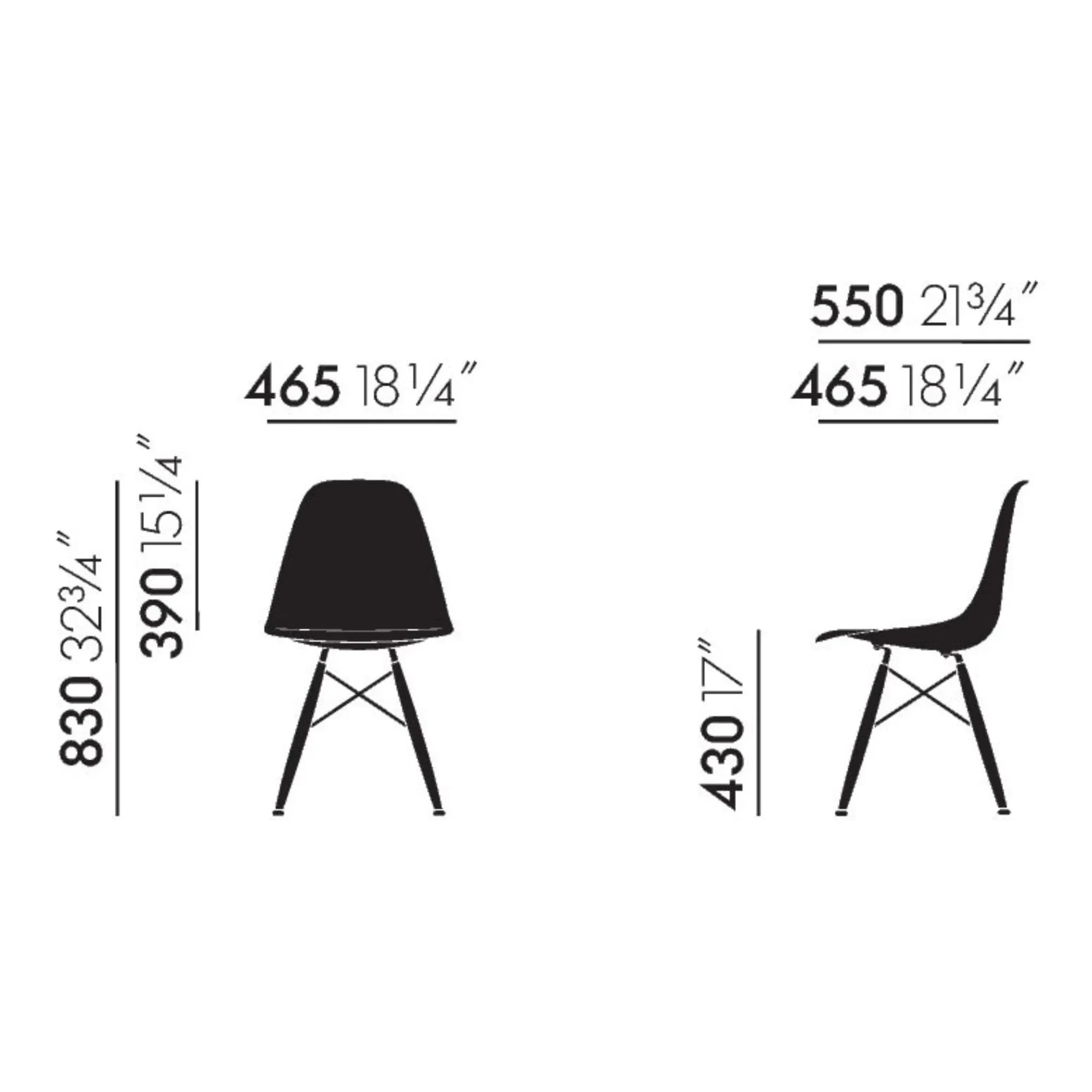 Vitra - DSR Plastik sandalye - krom çerçeve - Charles & Ray Eames | Yumuşak pembe