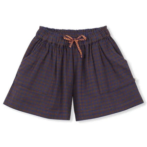 Arsène et Les Pipelettes - Vichy-Shorts aus Bio-Baumwolle | Braun
