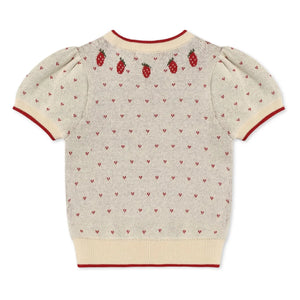 Fliink - Bolette Erdbeer Kurzarm Pullover | Ecru