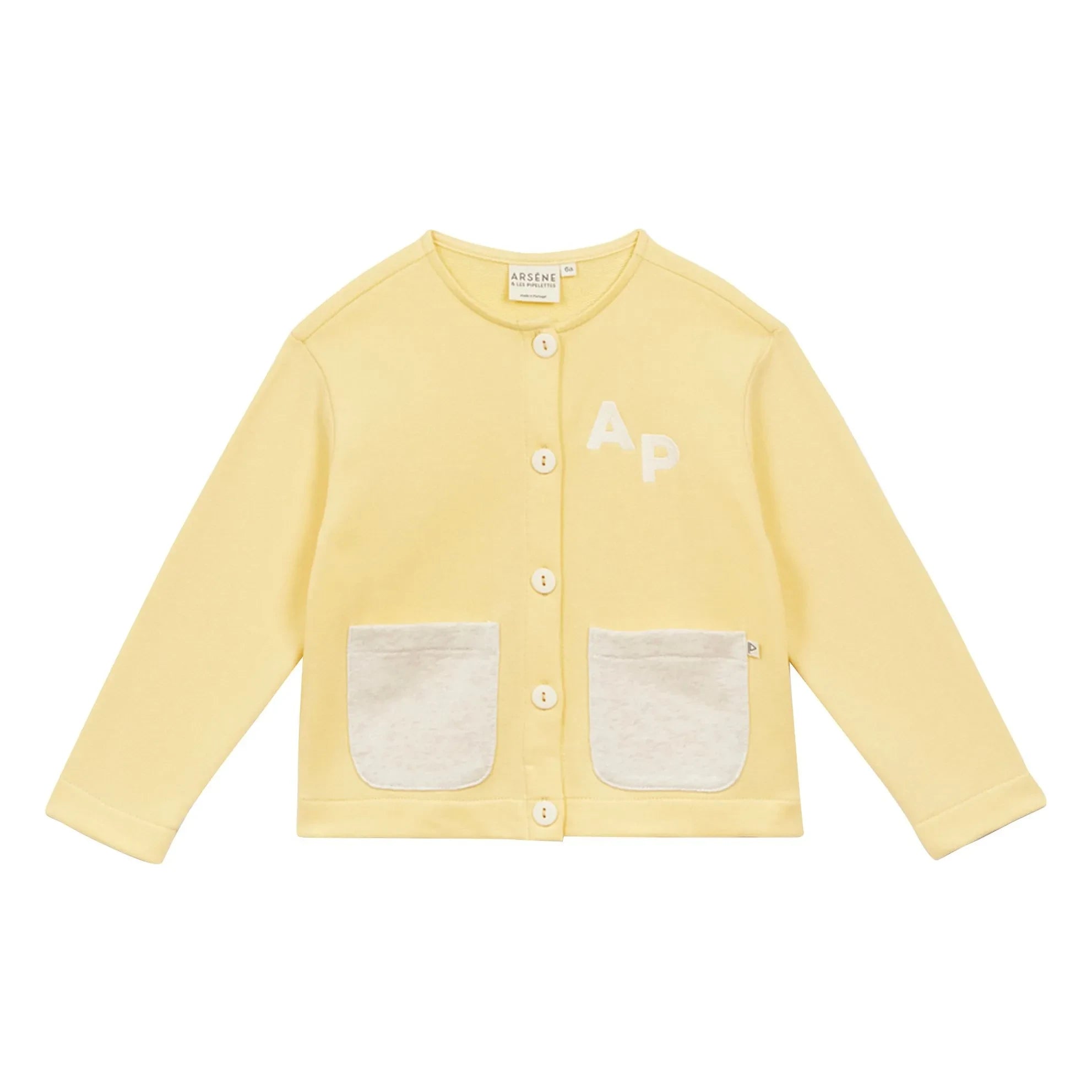 Arsène et Les Pipelettes - Contrast Pocket Organic Cotton Puffer Vest | Yellow