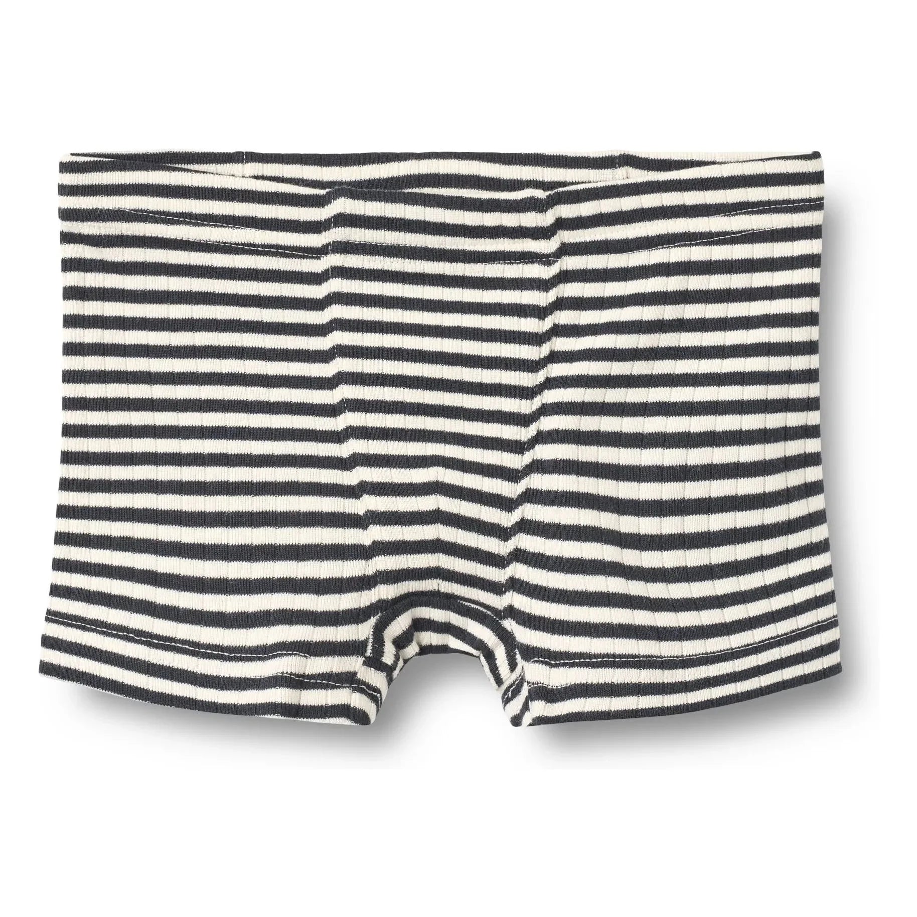 Weizen - 2er Pack Louis Gerippte Gestreifte Bio-Baumwoll-Boxershorts | Schwarz
