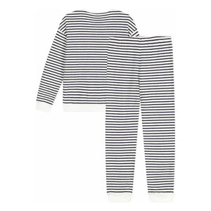 Petit Bateau - Çizgili Havlu Pijama | Ecru