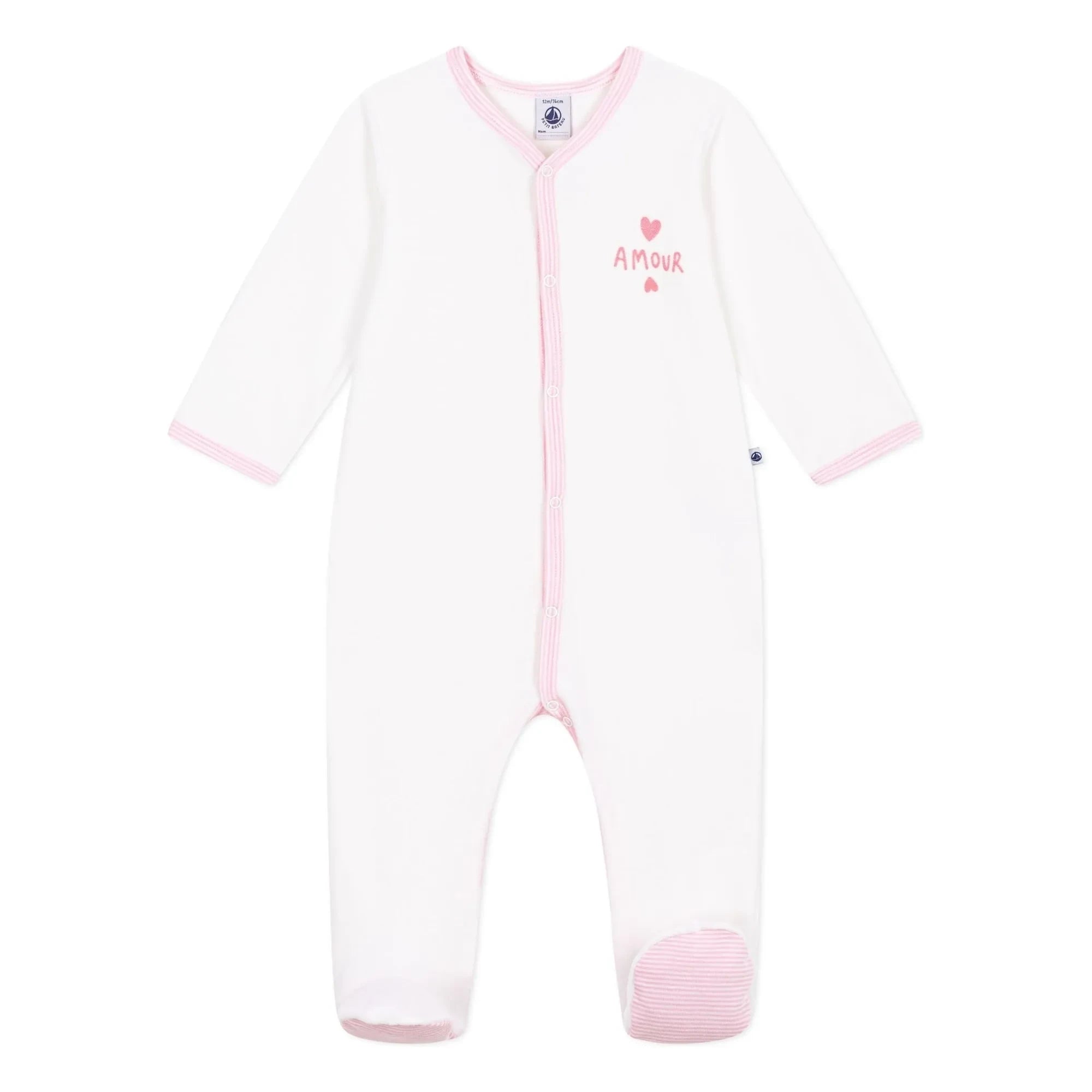Petit Bateau - Dors Bien Amour Velours Pijama | Beyaz