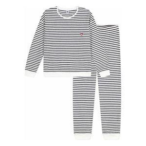 Petit Bateau - Çizgili Havlu Pijama | Ecru