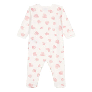 Petit Bateau - Pyjama Sleep Well Kalın Kalpler Organik Pamuk | Pembe