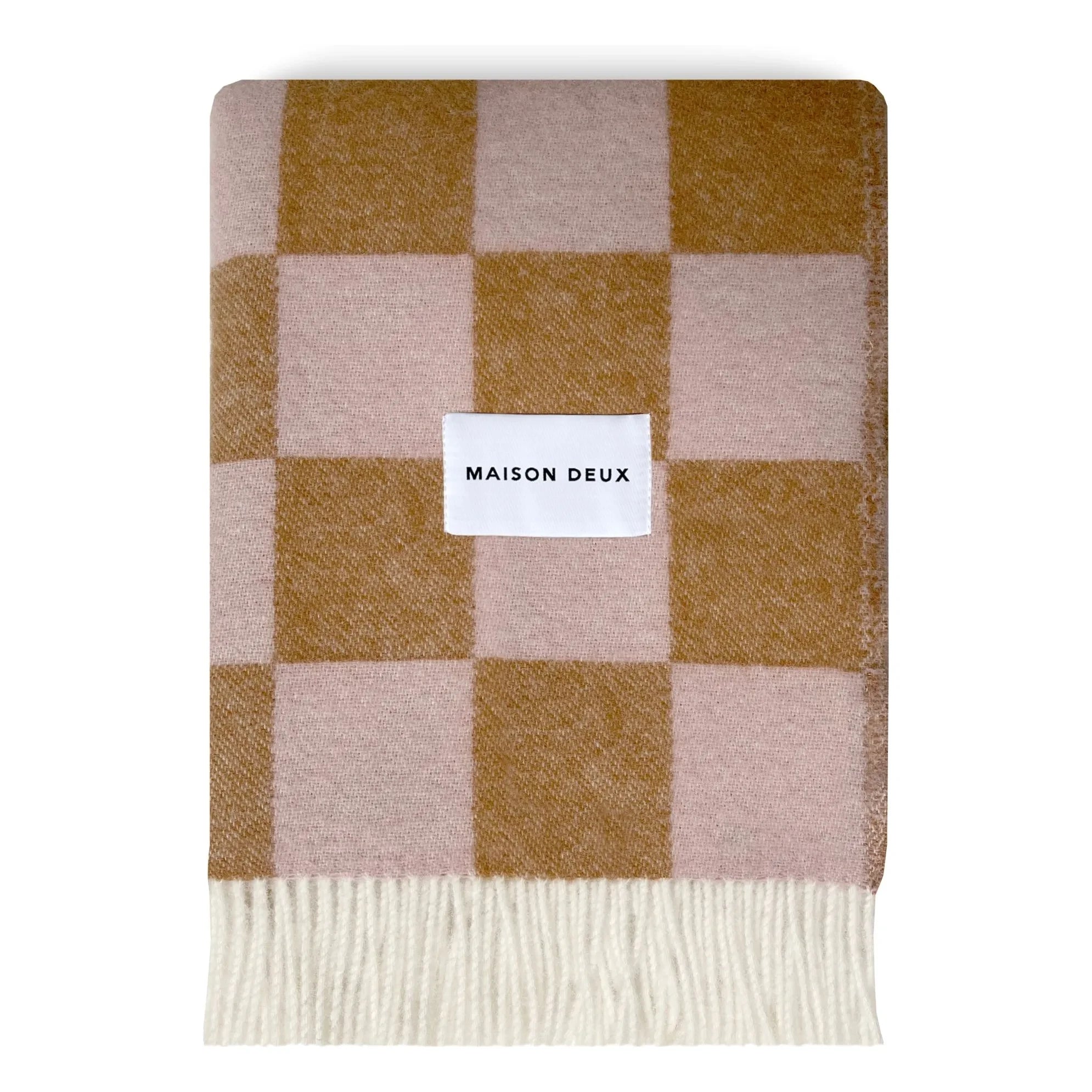 Maison Deux - Damier Wolldecke | Terrakotta
