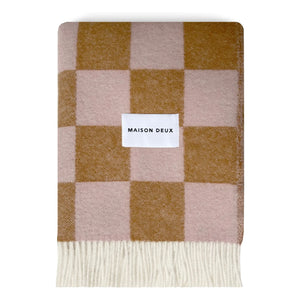 Maison Deux - Damier Wolldecke | Terrakotta