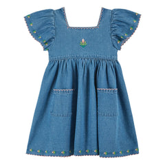 Emile et Ida - Besticktes Jeanskleid | Blau