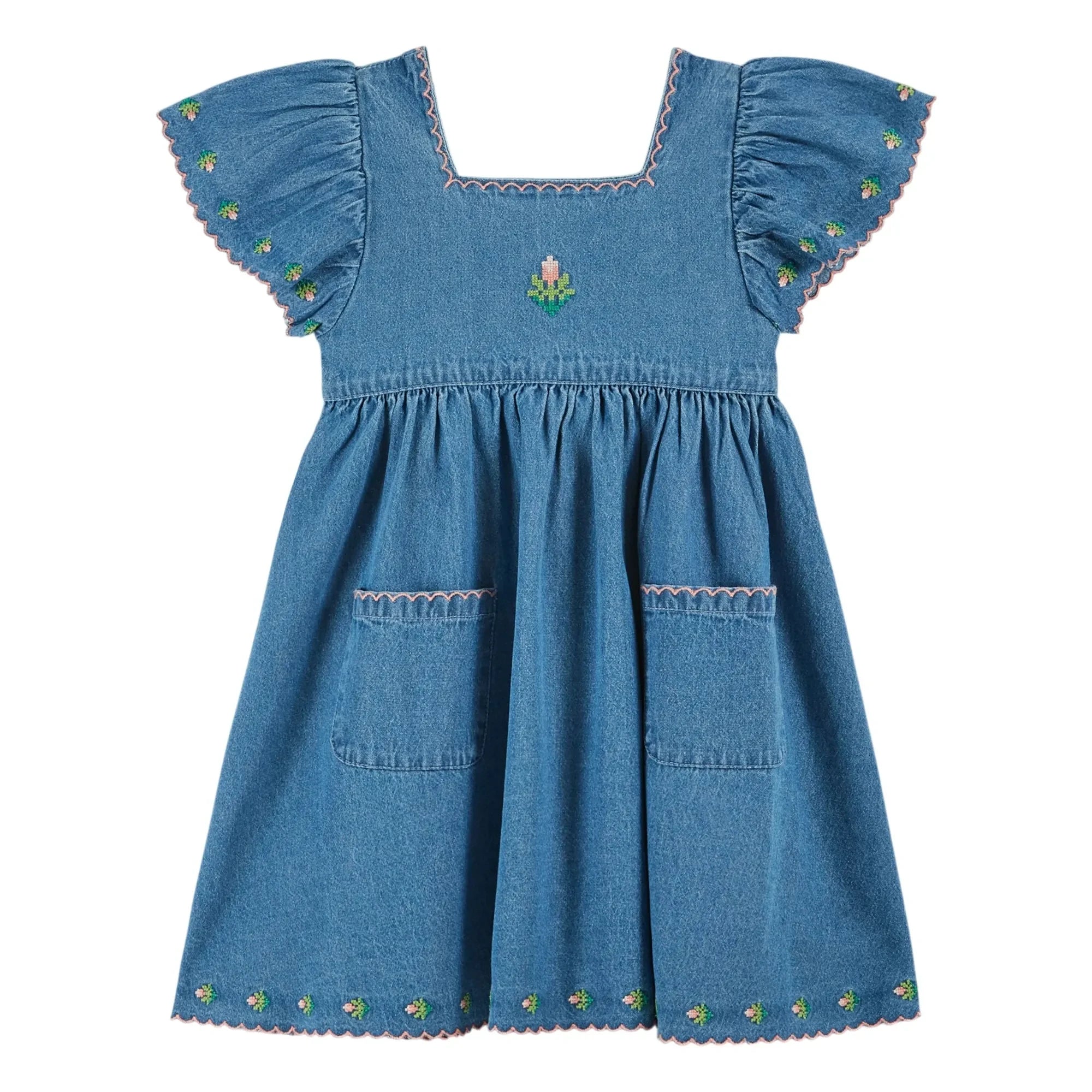 Emile et Ida - Besticktes Jeanskleid | Blau