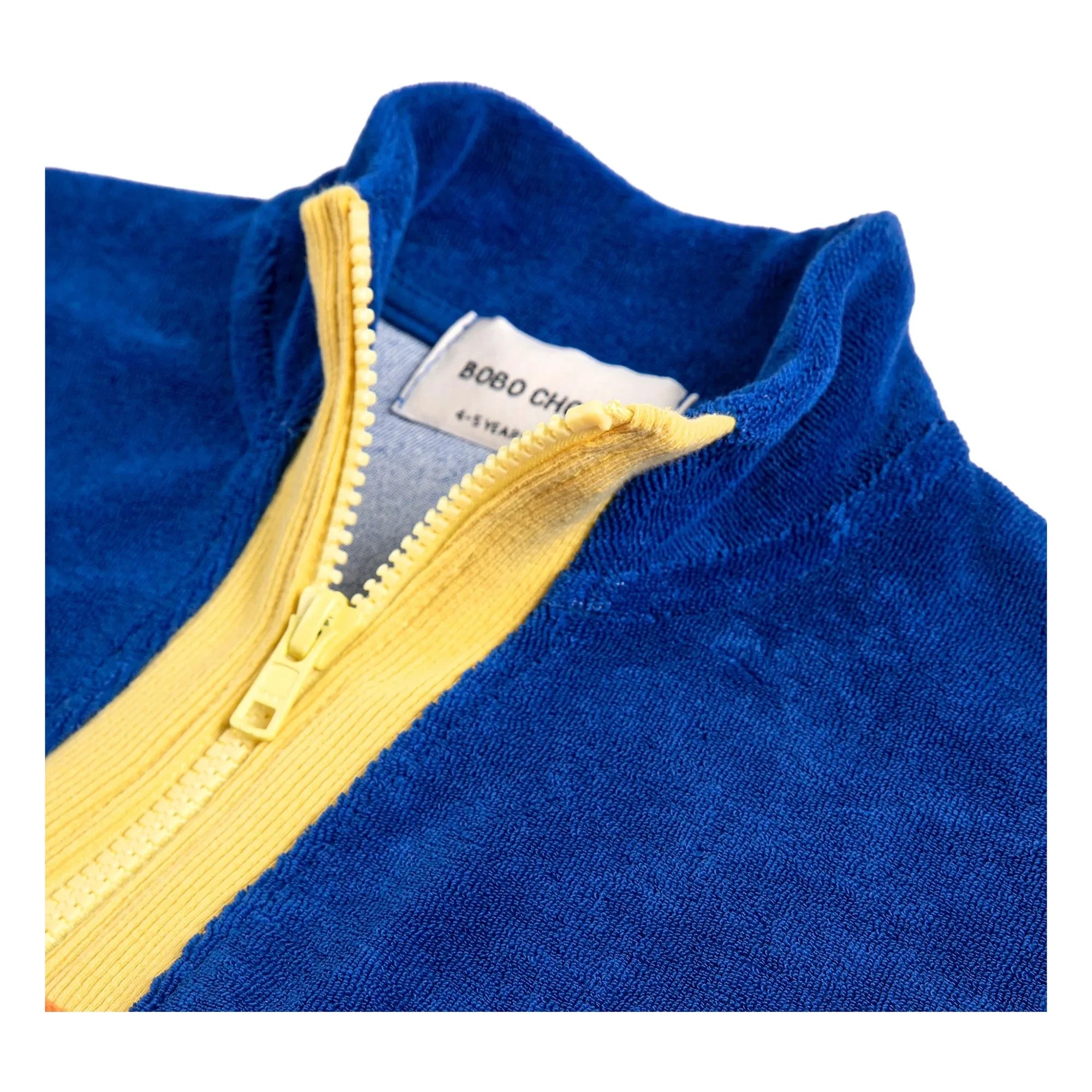 Bobo Choses - Renk bloklu organik pamuklu havlu sweatshirt | Turuncu