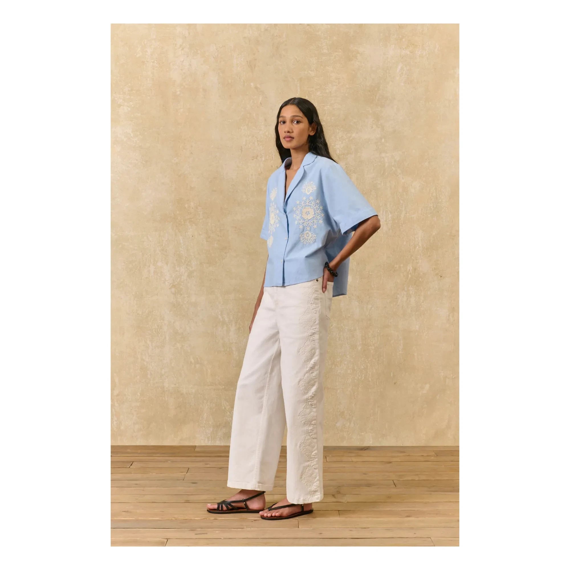 Louise Misha - Emilius organic cotton shirt | Light blue