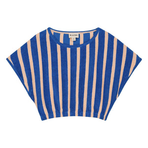 We Are Kids - Bree Striped Organic Cotton Crop T-Shirt | Blue