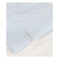 Petit Bateau - 2’li Çizgili Organik Pamuklu Boxer Brief | Açık mavi