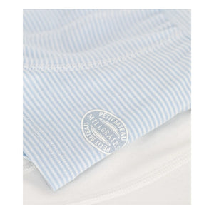 Petit Bateau - 2’li Çizgili Organik Pamuklu Boxer Brief | Açık mavi