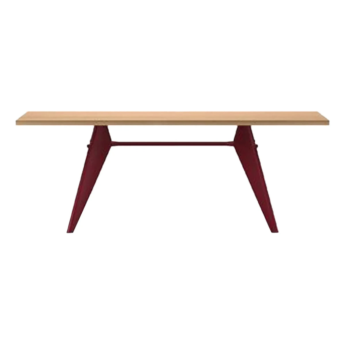 Vitra - EM Masa - Japon kırmızı kaide - Jean Prouvé, 1950 | Meşe
