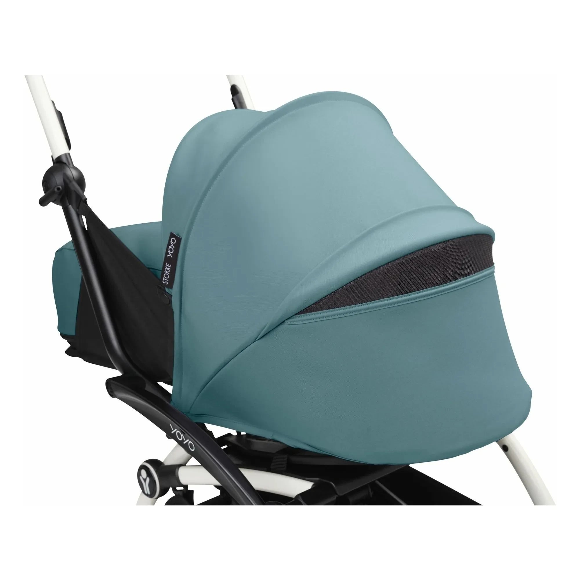 Stokke® - YOYO³ 0+ yenidoğan bebek arabası Beyaz çerçeve | Aqua