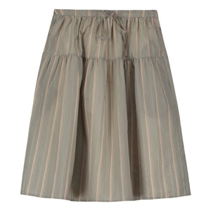 Tangerine - Striped midi skirt | Gray