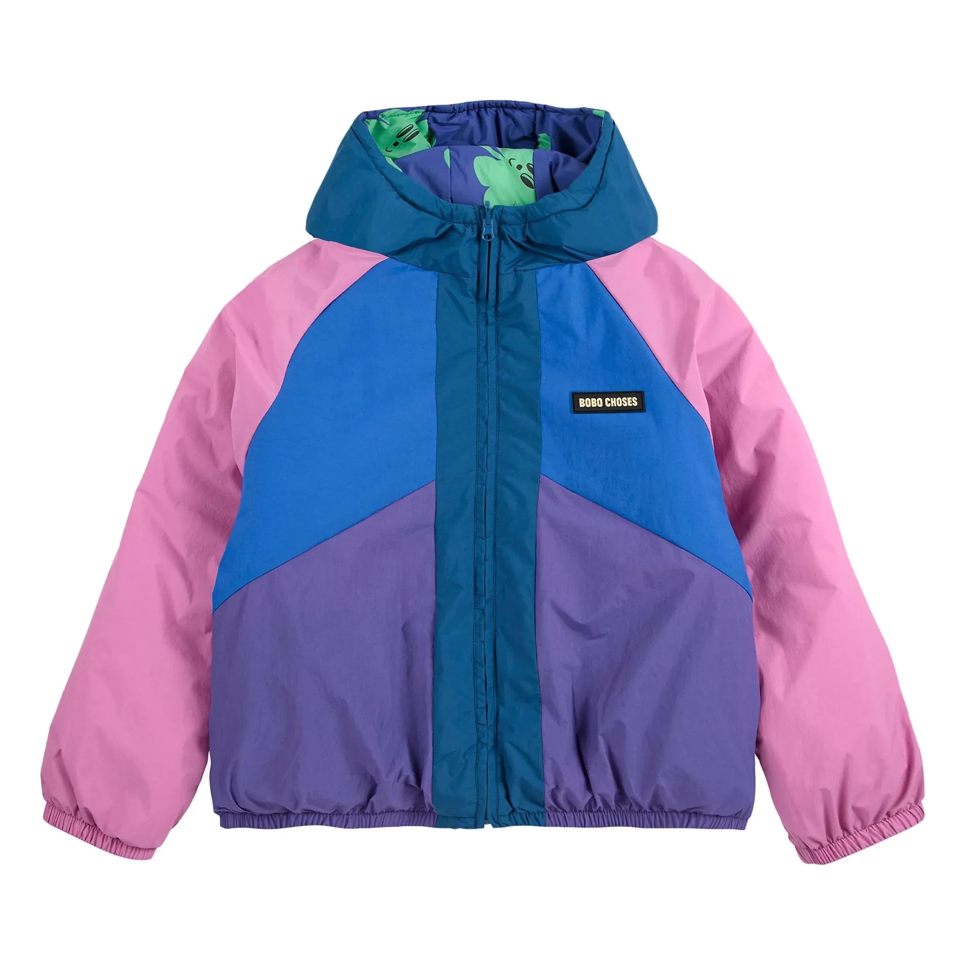 Bobo Choses – Wendbare wasserdichte Jacke mit Kleeblattmuster aus recycelten Fasern | Lila