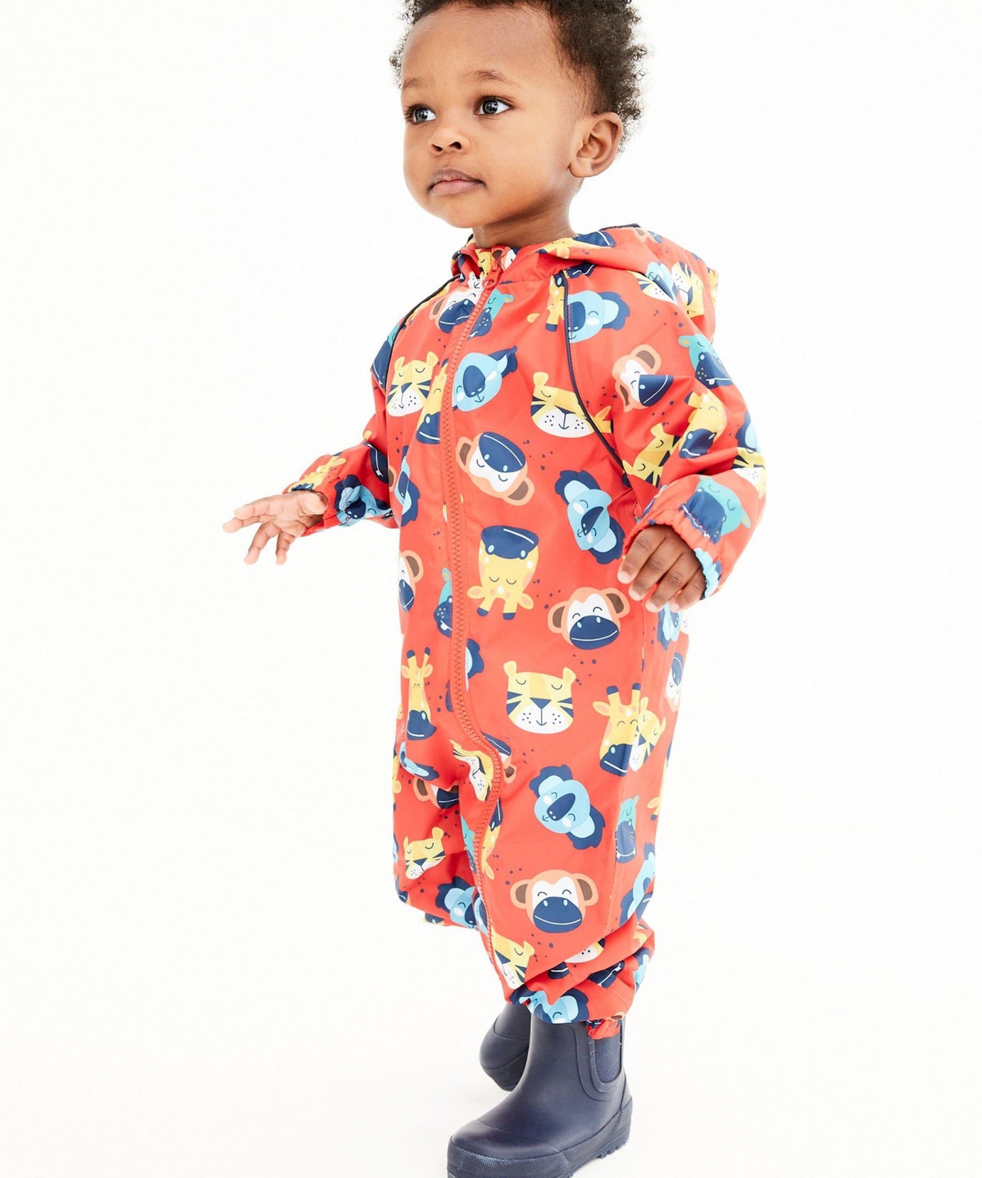 Next - Polar Astarlı Hayvanlar Desenli Çocuk Yağmurluğu - 12-18 Aylık-Dinossi