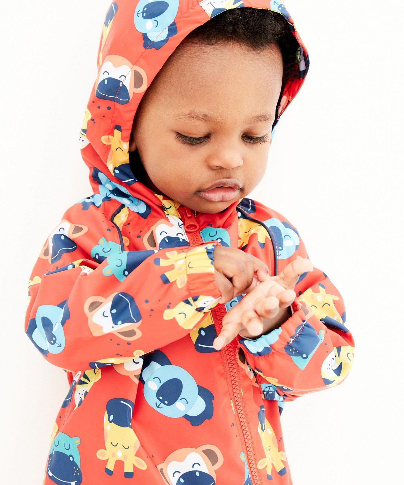 Next - Polar Astarlı Hayvanlar Desenli Çocuk Yağmurluğu - 1.5-2 Yaş-Dinossi